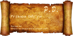 Prikopa Dóra névjegykártya